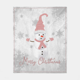 Rosa Niedlich Snowman Holiday Fleece Blankon
