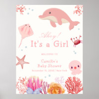 Rosa Niedlich unter dem Meer Dolphin Babydusche Em