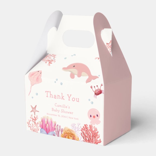 Rosa Niedlich unter dem Meer Dolphin Girl Dusche Geschenkschachtel (Vorderseite)