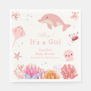 Rosa Niedlich unter dem Meer Dolphin Girl Dusche Serviette