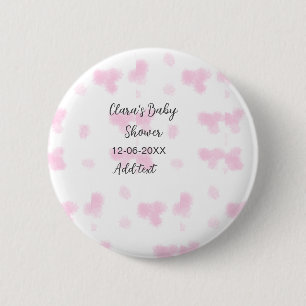 Rosa niedliche Blume Babydusche Aquarell Modernes Button
