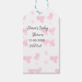 Rosa niedliche Blume Babydusche Aquarell Modernes  Geschenkanhänger