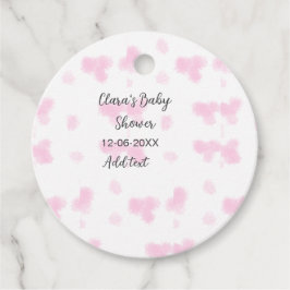 Rosa niedliche Blume Babydusche Aquarell Modernes  Geschenkanhänger