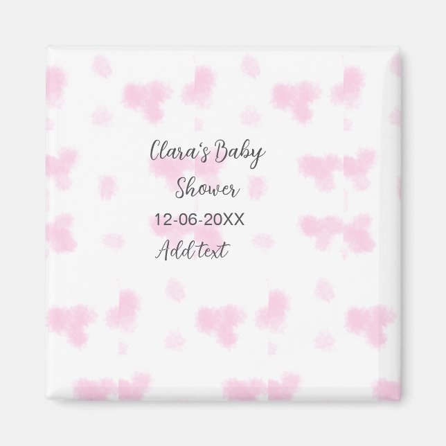 Rosa niedliche Blume Babydusche Aquarell Modernes  Magnet (Vorne)