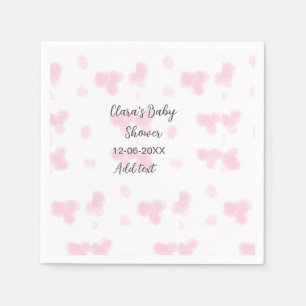 Rosa niedliche Blume Babydusche Aquarell Modernes Serviette