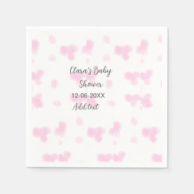 Rosa niedliche Blume Babydusche Aquarell Modernes  Serviette (Vorderseite)