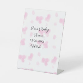 Rosa niedliche Blume Babydusche Aquarell Modernes  Sockelschild