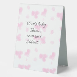 Rosa niedliche Blume Babydusche Aquarell Modernes  Tischaufsteller