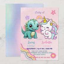 Rosa Niedliche Einhorndinosaurier Regenbogen Gebur