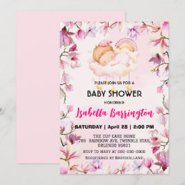 Rosa Niedliche Girl Sweet Dream Blumen baby Dusche Einladung
