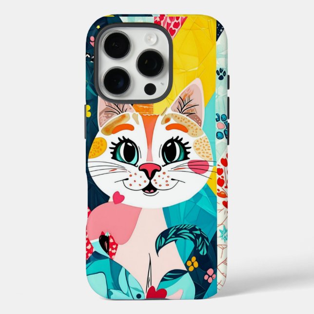 Rosa Niedliche Katzenästhetikum iPhone 16 Pro Hülle (Rückseite)