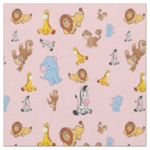 rosa Niedliche Safari-Tiermuster - Giraffe, Elefan