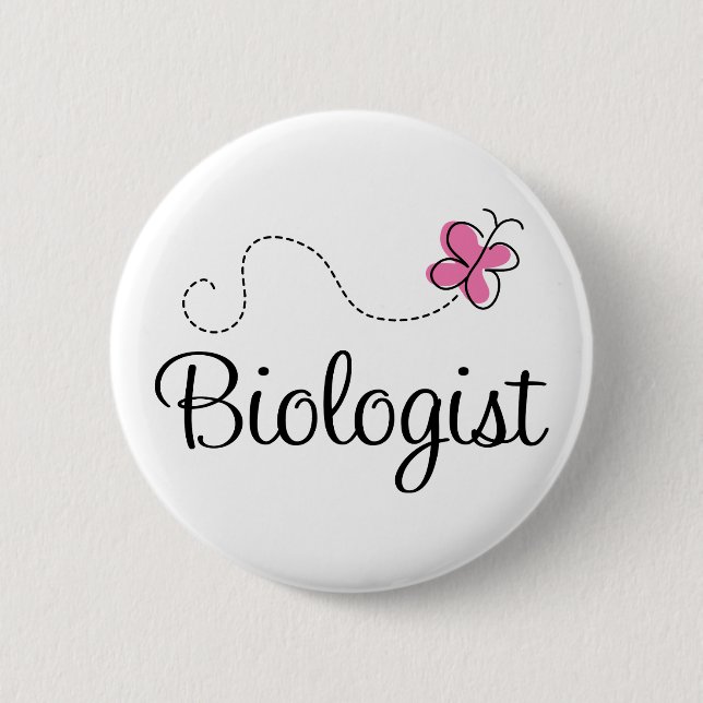 Rosa niedlicher Biologe Button (Vorderseite)