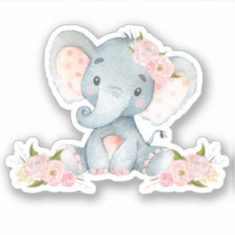 Rosa Niedliches Baby Elephant schneiden Vinyl Stic Aufkleber