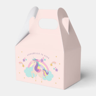 Rosa  Niedliches Regenbogen Unicorn Personalisiert Geschenkschachtel