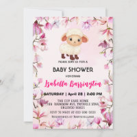 Rosa Niedliches Schaf Blume Blumenbaby Dusche Kind