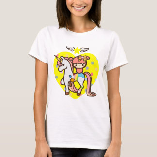 Rosa niedliches Unicorn- und kawaiihaustier T-Shirt