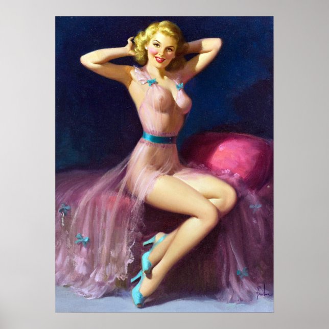 Rosa Nighty Button Up Poster (Vorne)