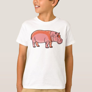 Rosa Nilpferd Kinder T-Shirt – Süßes und Spielende
