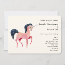 Rosa Nordic Unicorn mit Schwarzer Mane Hochzeit