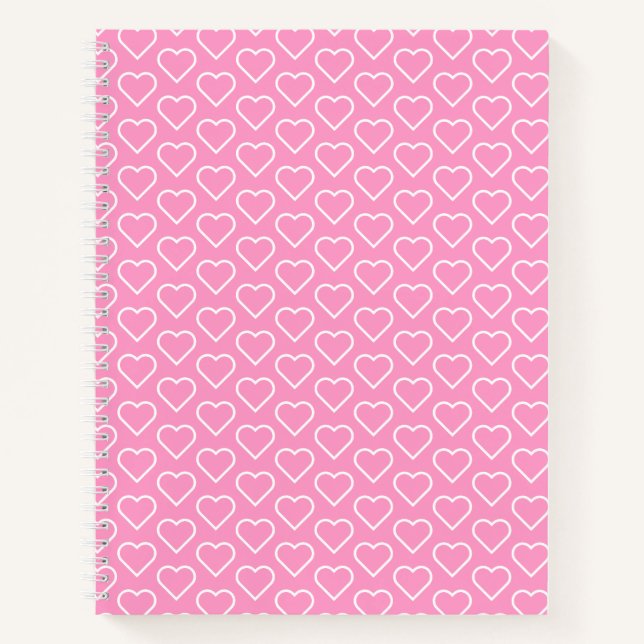Rosa Notebook mit Herz - Farbe wählen Notizbuch (Vorderseite)