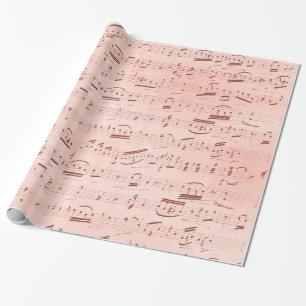 Rosa Noten Geschenkpapier