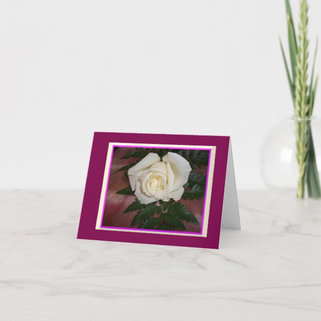 Rosa Notenkarten cremefarben (Vorderseite)