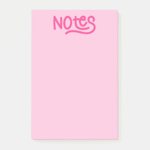 Rosa Notizen-Typografie in Handschrift Post-it Klebezettel