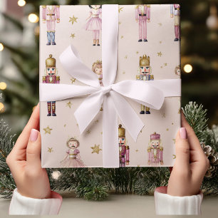 Rosa Nussknacker-Ballerina-Weihnachten Geschenkpapier