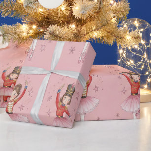 Rosa Nussknacker-Ballett-Themen Mädchen Geschenkpapier