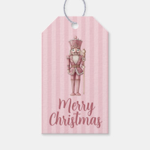 Rosa Nussknacker-Gestreifte Weihnachtsgeschenke Geschenkanhänger