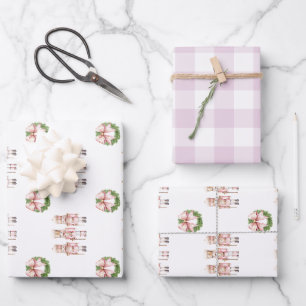Rosa Nussknacker-Weihnachten Geschenkpapier Set