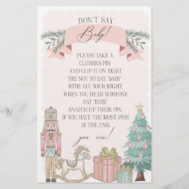 Rosa Nutcracker Winter nicht sagen Babydusche