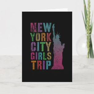 Rosa Nyc Mädchen Reise New York City Sommer Freund Karte