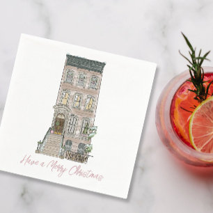 Rosa NYC Weihnachtsdekor im Party Serviette