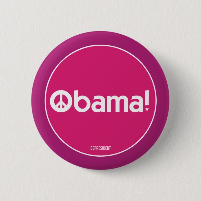 Rosa Obama für Friedensknopf Button (Vorderseite)
