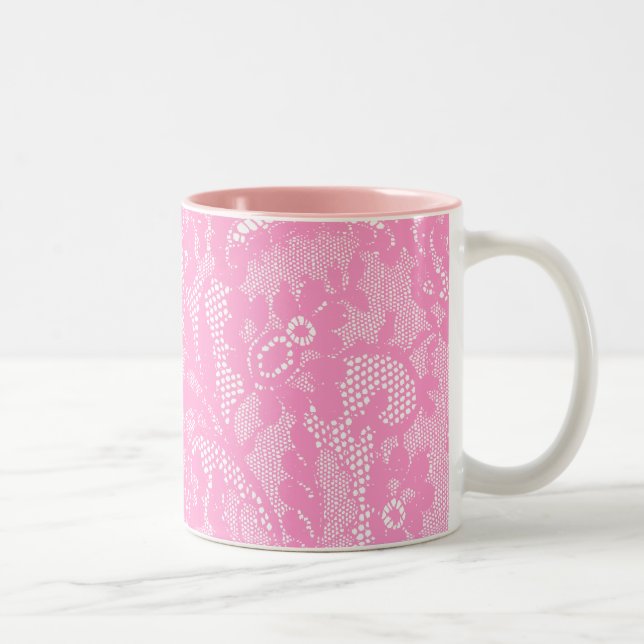 rosa Oberfläche Zweifarbige Tasse (Rechts)