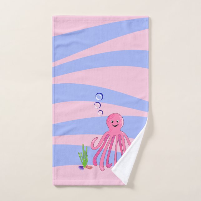 Rosa Octopus Set Handtuch (Handtuch)