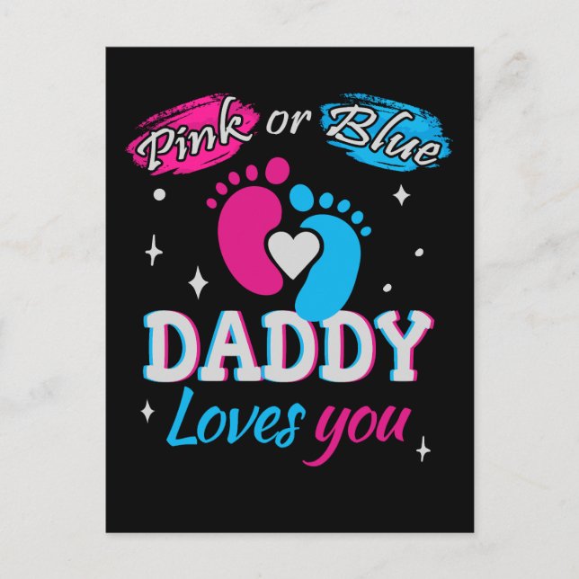 Rosa oder Blau, Daddy Lieben Sie Postkarte (Vorderseite)
