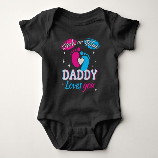Rosa oder Blau, Daddy liebt dich Baby Strampler (Vorderseite)