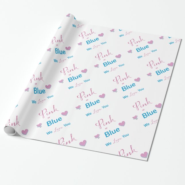 Rosa oder Blau Geschenkpapier (Ungerollt)