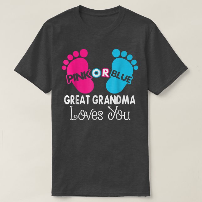 Rosa oder blau große Oma Lieben Sie, Baby Gender T-Shirt (Design vorne)