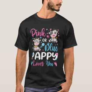 Rosa oder Blau Pappy liebt dich Kuh Baby Geschlech T-Shirt