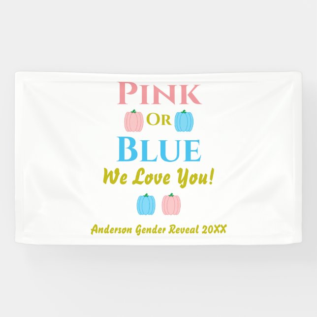 Rosa oder blau, wir Liebe dich! Geschlechtsankündi Banner (Horizontal)