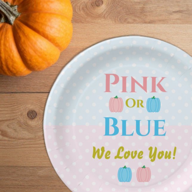 Rosa oder blau, wir Liebe dich! Geschlechtsankündi Pappteller (Von Creator hochgeladen)