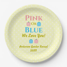 Rosa oder blau, wir Liebe dich! Geschlechtsankündi Pappteller