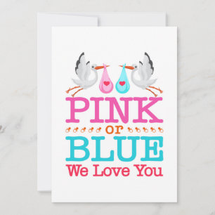 Rosa oder Blau Wir Liebe Ihnen Geschlecht Storch o Feiertagskarte