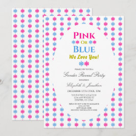 Rosa oder blau Wir Liebe Sie Schneeflocken Geschle Einladung