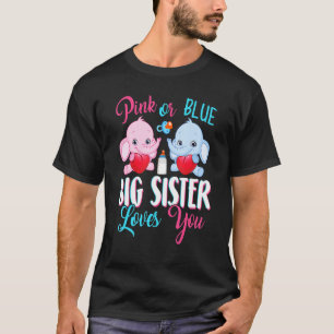 Rosa oder blaue Big Sister Lieben Sie Elefanten Ba T-Shirt