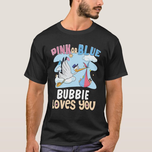 Rosa oder blaue Bubby-Lieben Sie jüdische Großmutt T-Shirt (Vorderseite)